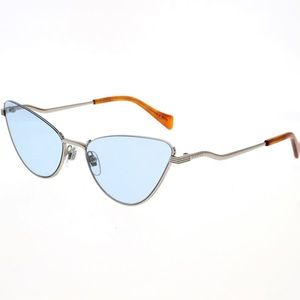 GUCCI Cat Eye 60mm Designer Sunglasses
GG1006S 004 Silver Blue Lens